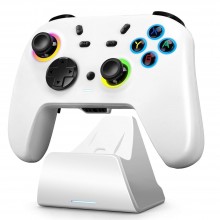 Геймпад DuLingKer CS-SW021 для ПК с Ladestation, Switch 2/Switch/ПК с Windows/Steam/OLED/Lite с датчиком Холла RGB-подсветка Белый Геймпад DuLingKer CS-SW021 для ПК с Ladestation, Switch 2/Switch/ПК с Windows/Steam/OLED/Lite с датчиком Холла RGB-подсветка Белый