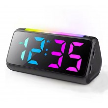 Настольные часы Netzu с будильником RGB экраном 