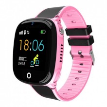 Детские часы-телефон Умные смарт часы водонепроницаемые Baby Smart Watch HW11 Wi-Fi Gps Прослушка Камера Розово-Черные