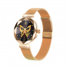 Смарт часы Умный браслет Smart Diamond Zodiac Женские 2 ремешка Бесконтактная зарядка Gold