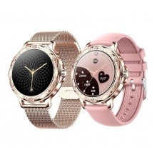Смарт часы Умный браслет Smart Caring Fashion Pro Женские Прием звонков 2 Ремешка Пульсометр Счетчик калорий Шагомер Gold