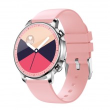 Смарт часы Умные часы Smart Intellectuai Watch V23 Pro 2021  Женские Тонометр Пульсометр Зброс звонка Pink + Silver