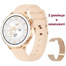 Смарт часы Smart Hope Divine Mini Женские Приём звонка 2 ремешка Здоровье Спорт Gold-Pink