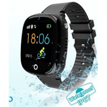 Детские часы-телефон Умные смарт часы водонепроницаемые Baby Smart Watch HW11 Wi-Fi Gps Прослушка Камера  Black