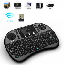 Беспроводная клавиатура Rii I8+ для Smart TV Android PC Windows, Linux с подсветкой + клавиатура русская Черный