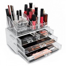 Органайзер для косметики Акриловый бокс для декоративной косметики Cosmetic Storage Box 4 ящика 24 ячейки для помад
