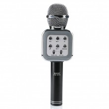 Караоке микрофон Оригинальный беспроводной микрофон Bluetooth Wireless Microphone WS 1818 USB стерео колонка MP3 Black
