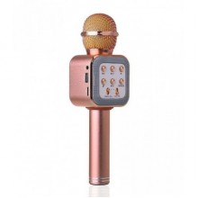 Караоке микрофон Оригинальный беспроводной микрофон Bluetooth Wireless Microphone WS 1818 USB функция изменения голоса MP3 Pink 