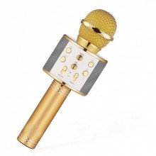 Караоке микрофон Беспроводной микрофон Wster WS-858 Bluetooth 4.0 Селфи МРЗ FM Aудио-вход Gold Караоке микрофон Беспроводной микрофон Wster WS-858 Bluetooth 4.0 Селфи МРЗ FM Aудио-вход Gold