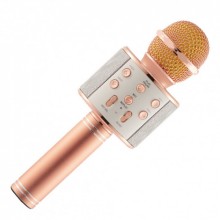 Караоке микрофон Беспроводной микрофон Wster WS-858 Bluetooth 4.0 Селфи МРЗ FM Aудио-вход Pink Караоке микрофон Беспроводной микрофон Wster WS-858 Bluetooth 4.0 Селфи МРЗ FM Aудио-вход Pink