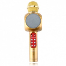 Караоке микрофон Беспроводной Bluetooth Wster WS-1816 МР3-плеер Динамики с подсветкой FM Gold Караоке микрофон Беспроводной Bluetooth Wster WS-1816 МР3-плеер Динамики с подсветкой FM Gold