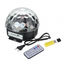 Диско шар проектор LED Crystal Magic Ball Light колонка MP3 светомузыка (пульт+флешка)